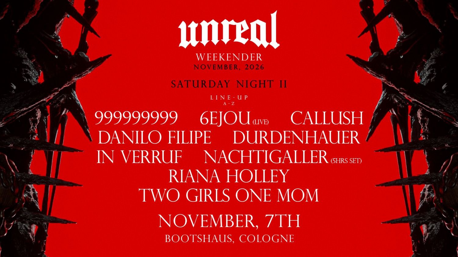 Unreal Weekender Night II - 999999999, In Verruf, 6EJOU, uvm. cover image
