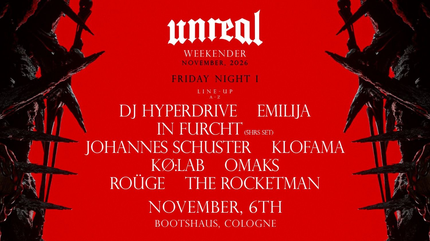 UNREAL Weekender Night I: Klofama, In Furcht, Johannes Schuster, Omaks & more cover image