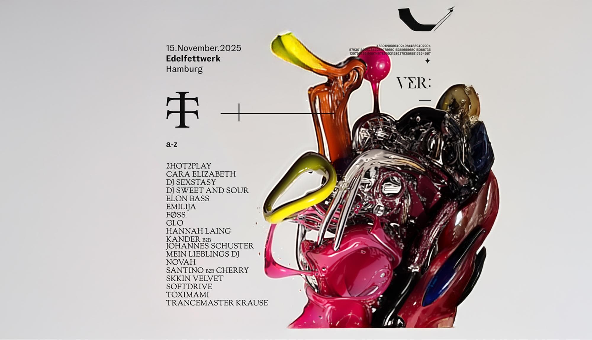 VER x Teletech @ Edelfettwerk, Hamburg event artwork